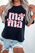 Black Floral Bow Mama Graphic Crewneck Tee